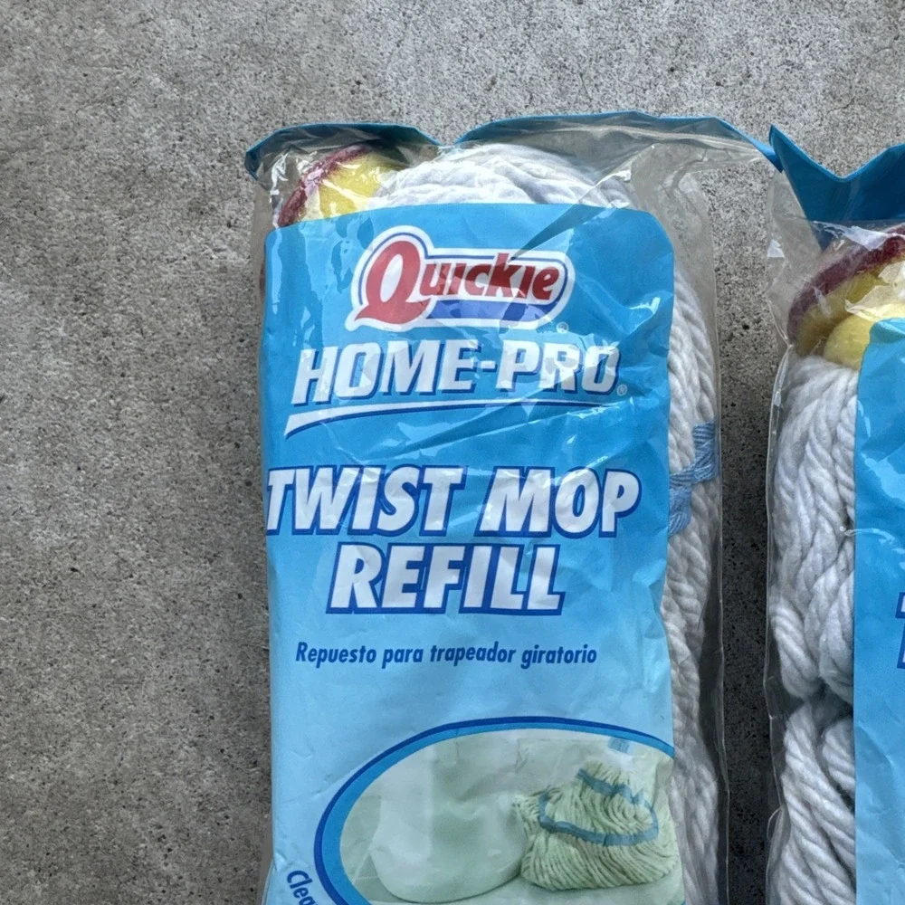 Quickie Home Pro Twist Mop Refill #035 Cotton Yarn Scrubber NOS 2006 Lot Of 2